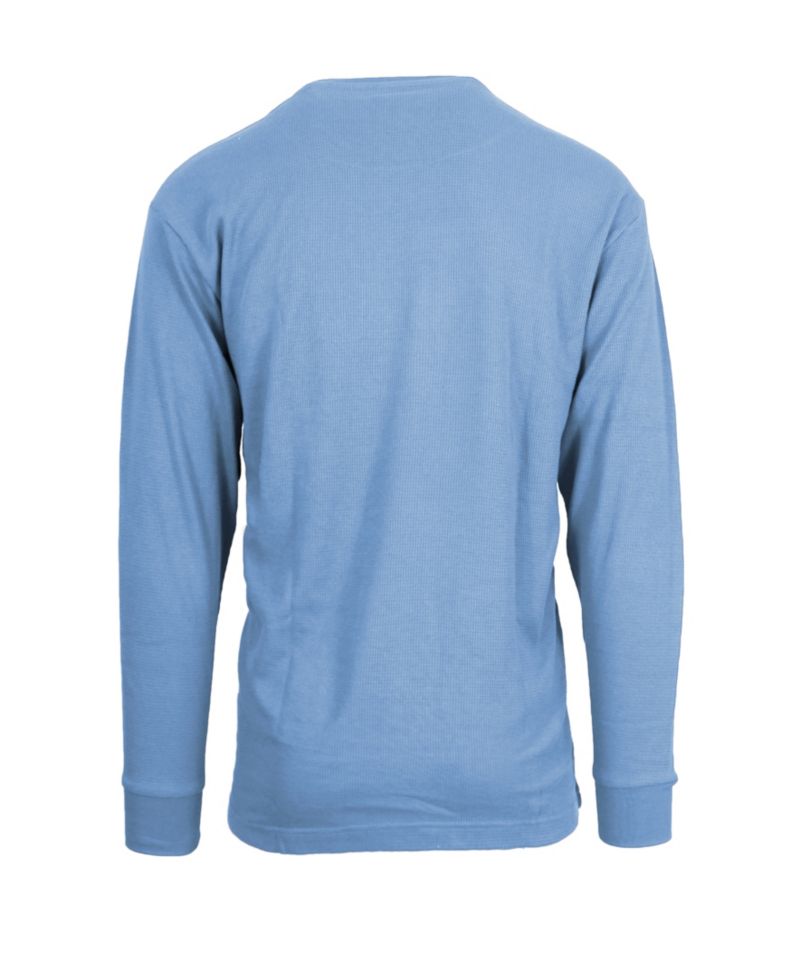 Men's Oversized Waffle-Knit Thermal Henley Shirt