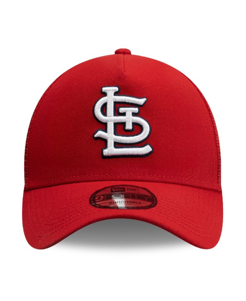 Men's Red St. Louis Cardinals Side Script 9FORTY A-Frame Trucker Adjustable Hat