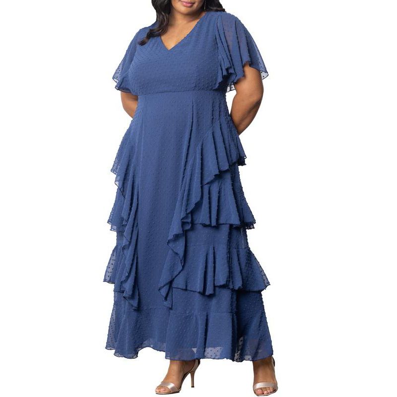 Plus Size Tour de Flounce Evening Gown