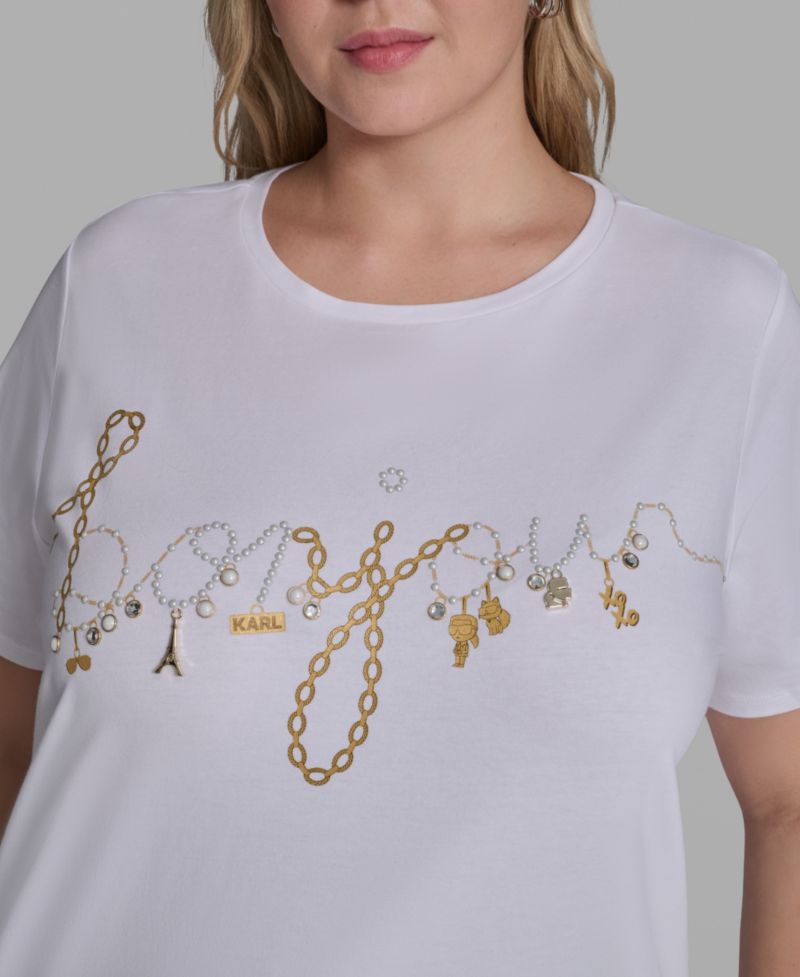 Plus Size Script Bonjour T-Shirt
