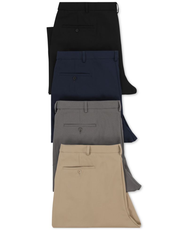 Men's Big & Tall Cool 18® PRO Classic-Fit Expandable Waist Flat Front Stretch Dress Pants