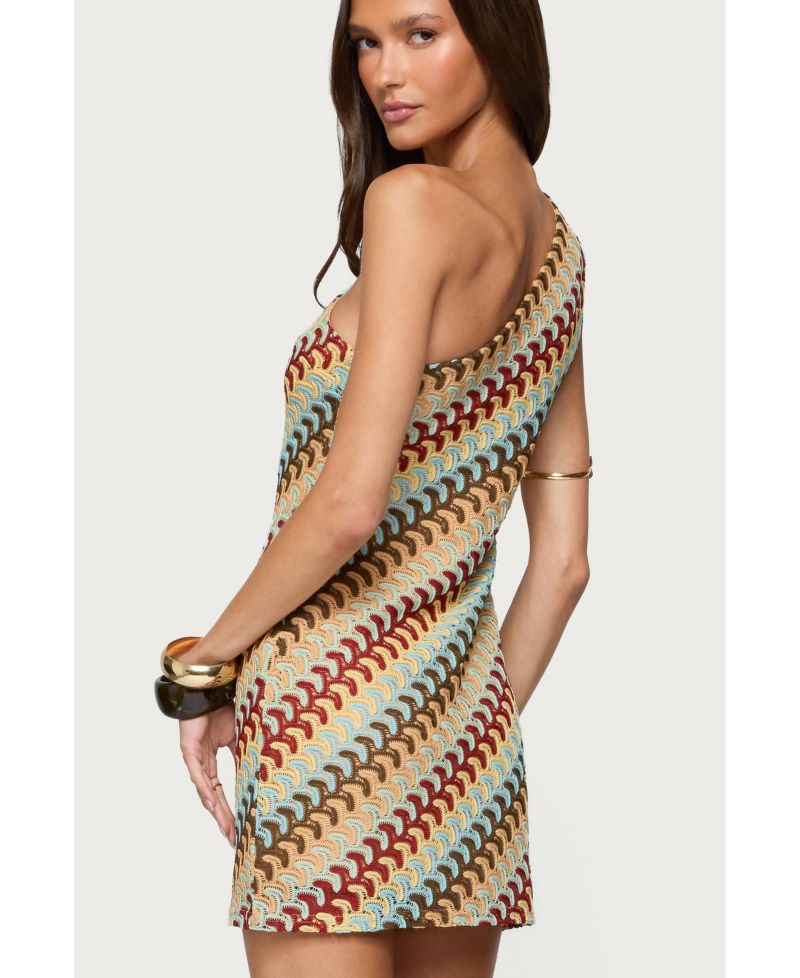 Women's Agua Zigzag One Shoulder Mini Dress
