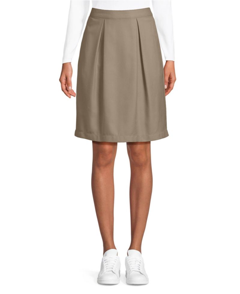 Women's School Uniform Solid Pleated Skort Top of Knee