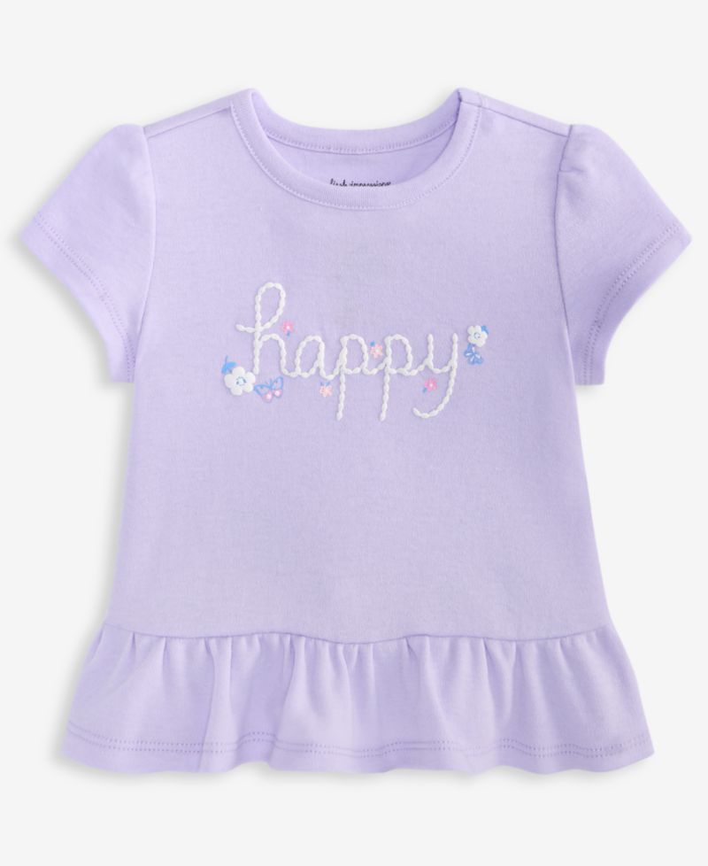 Baby Girls' 3M-24M Mix and Match Happy Peplum T-Shirt