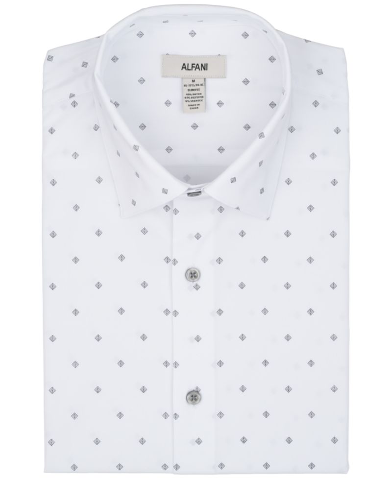 Men's Slim-Fit Geometric Pattern Dress Shirt