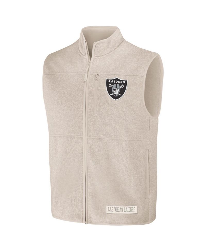 Men's NFL x Darius Rucker Collection by Oatmeal Las Vegas Raiders Full-Zip Sweater Vest