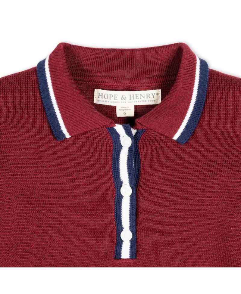 Baby Girls Hope and Henry Organic Long Sleeve Collared Henley Sweater Dress