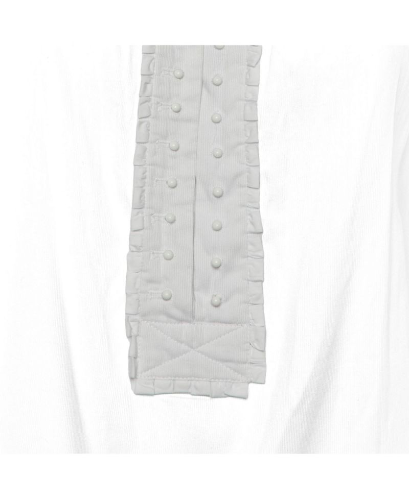 Women's Cotton Ruffled Bead-Button Blouse