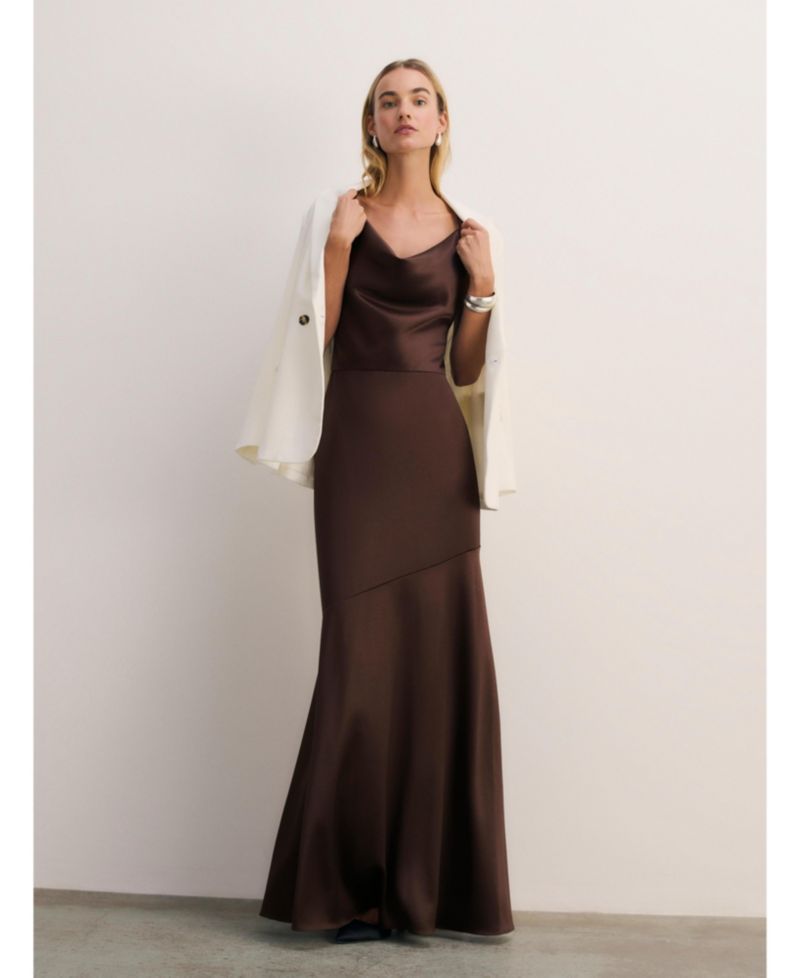 Women's Amorosi Cowl Neck Fit & Flare Sleeveless Gown