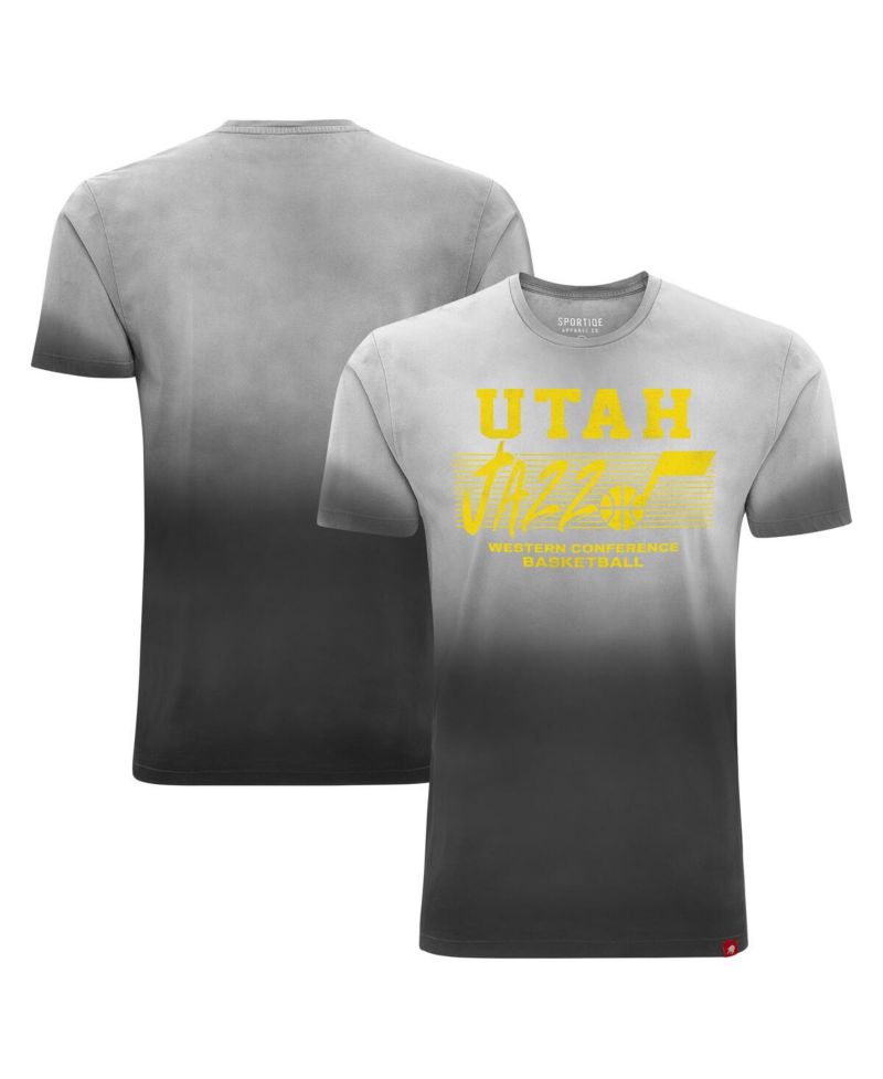 Men's and Women's Black Utah Jazz Bingham Sun-Fade T-Shirt