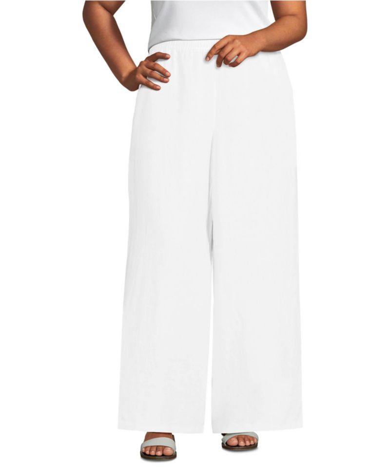 Women's Linen High Rise Palazzo Pants - Set Bottom