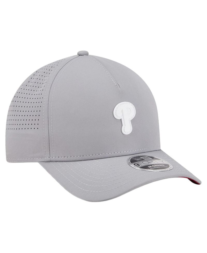 Men's Gray Philadelphia Phillies Micro Logo 9FORTY M-Crown A-Frame Adjustable Hat