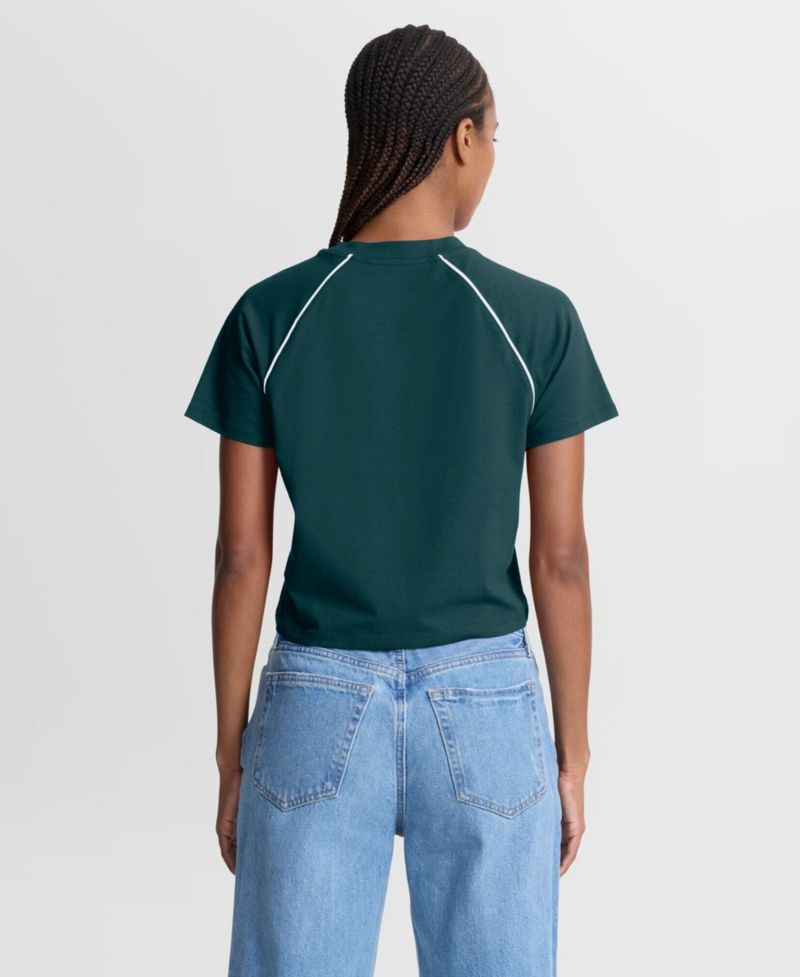 Women's Philadelphia Eagles Offensive Scheme Cropped Raglan Crewneck T-Shirt