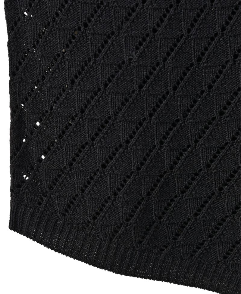 Women's One-Shoulder Open-Knit Side-Slit Top