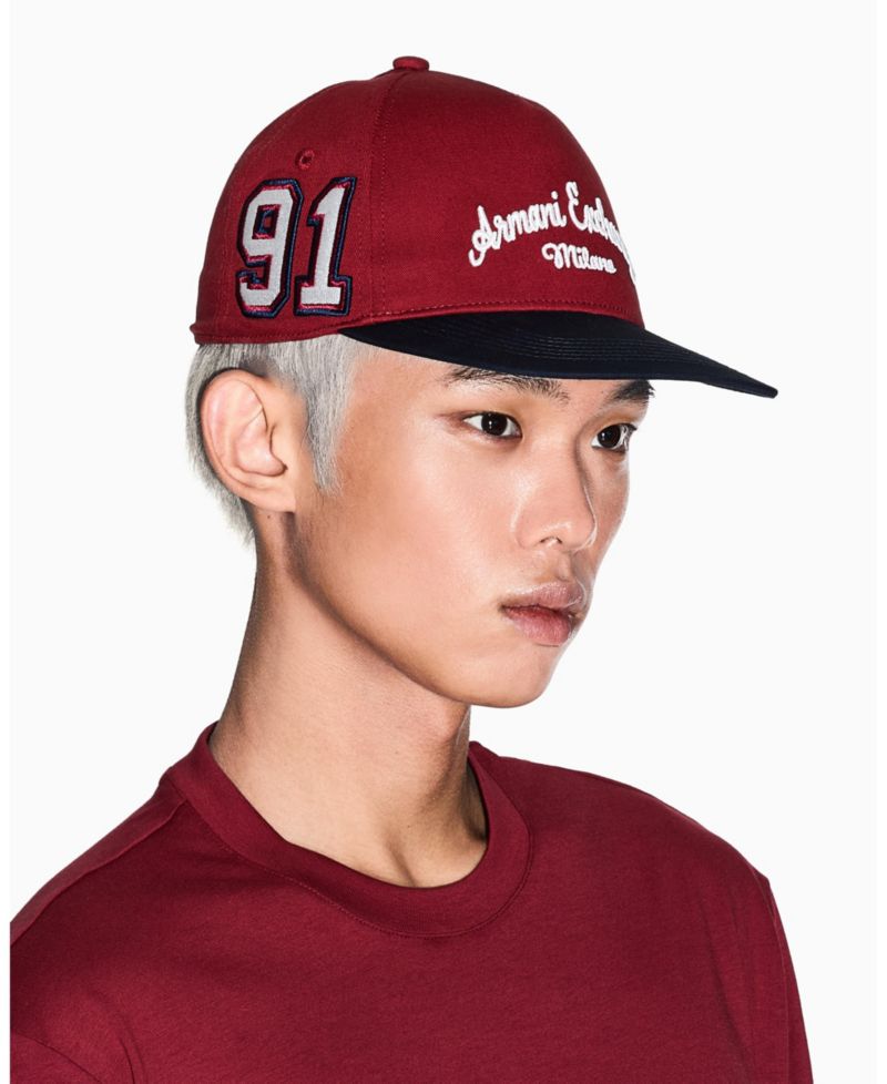 Men's Color Block Wording Cap