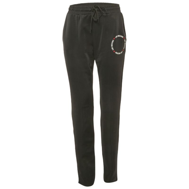 Women's Black Logo Printed Jersey Track Pants