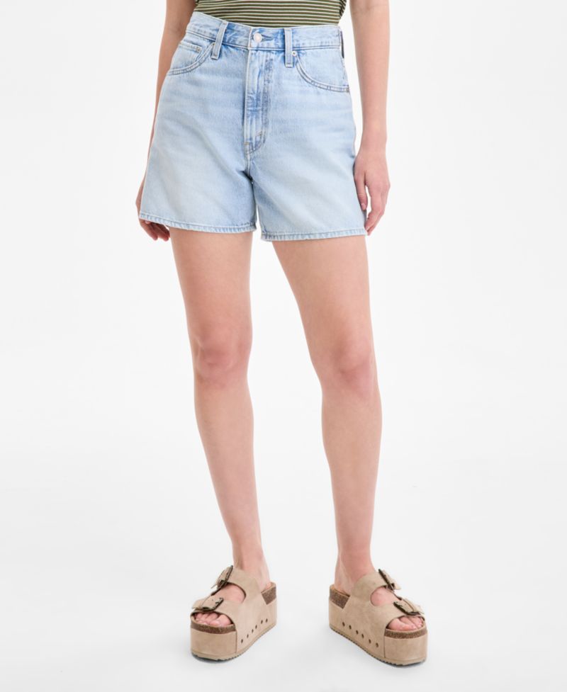 Women's Cotton Cinch-Waist Denim Shorts