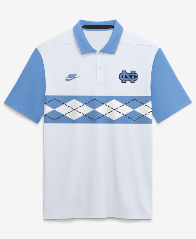 Men's White North Carolina Tar Heels Legacy Vapor Logo Dri-FIT Polo Shirt