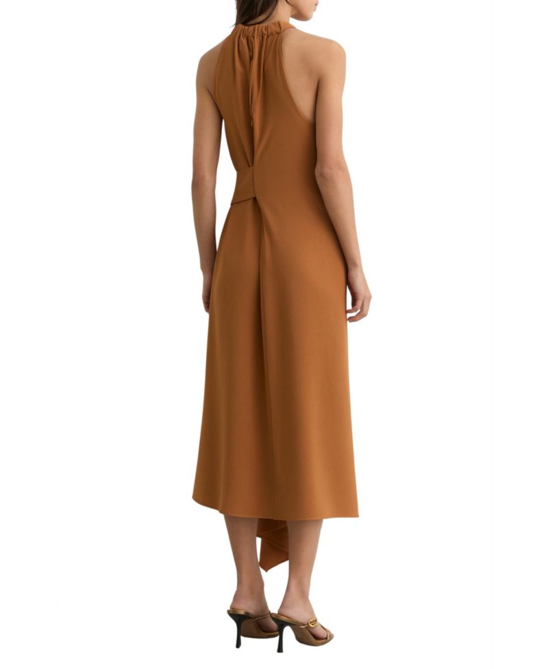 Women's Drape-Detail Sleeveless Midi Dress