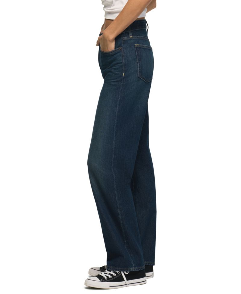 Women's Mid Rise Curvy Baggy Wide Leg Jeans