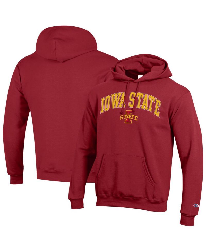 Men's Cardinal Iowa State Cyclones Arched Logo Fleece Pullover Hoodie