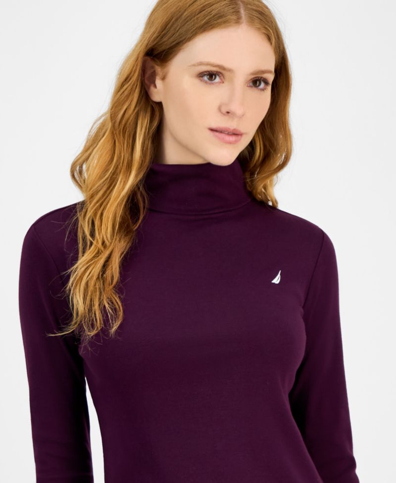 Women's Cotton Turtleneck Long-Sleeve T-Shirt