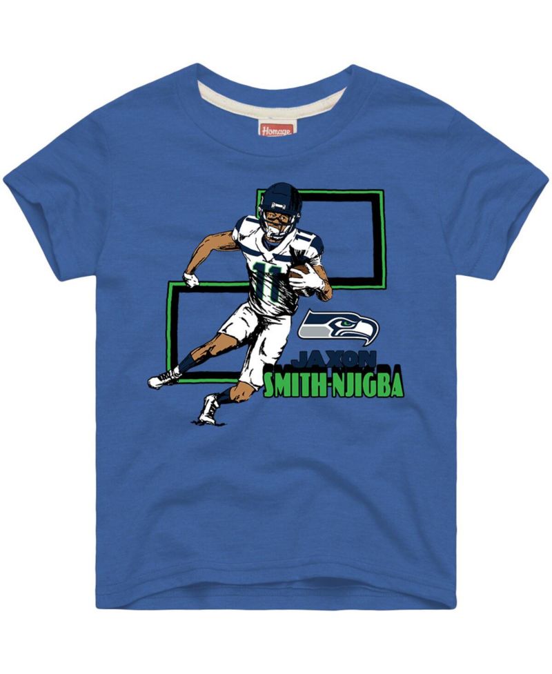 Big Boys and Girls Jaxon Smith-Njigba Royal Seattle Seahawks Draft Tri-Blend T-Shirt
