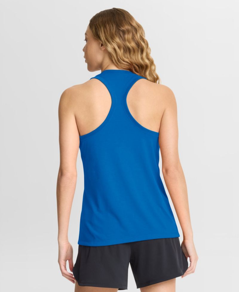 Women's Blue Detroit Lions Hurry Up Tri-Blend Dri-FIT Tank Top