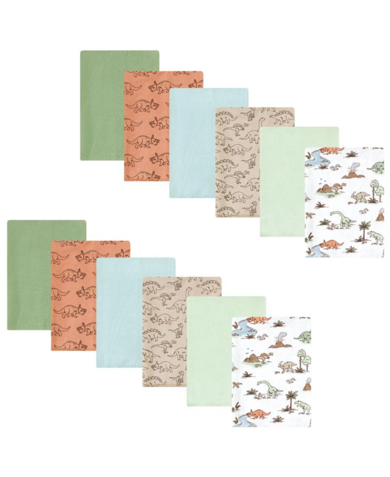 Unisex 12-Count Flannel Burp Cloths (Cotton/Poly Blend)