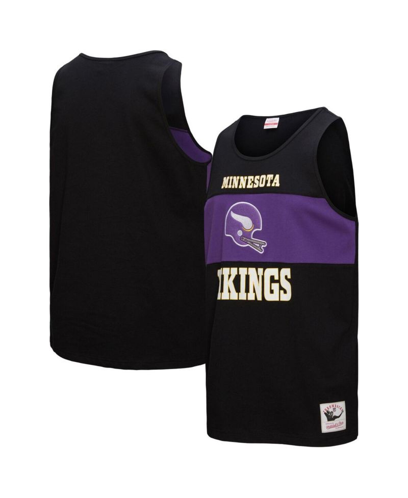 Men's Black Minnesota Vikings Retro Color Block Tank Top