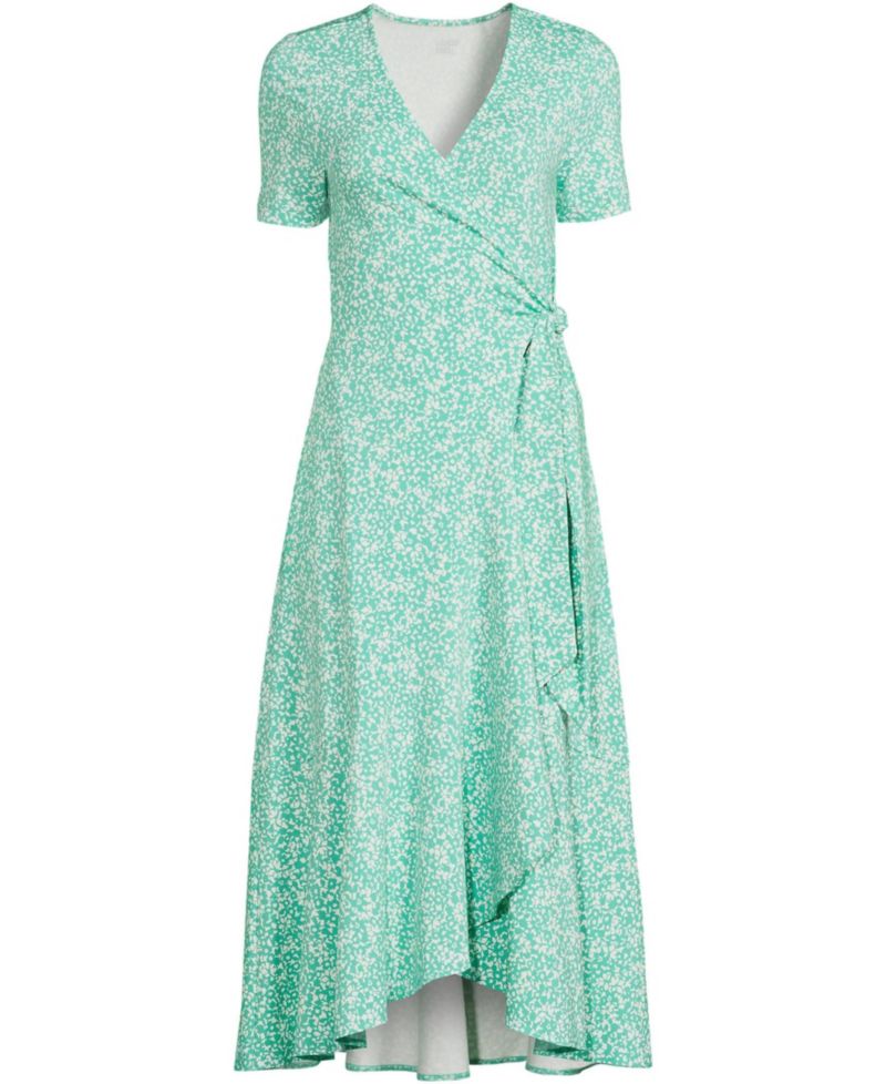 Women's Cotton Modal Vneck Wrap Midi Dress