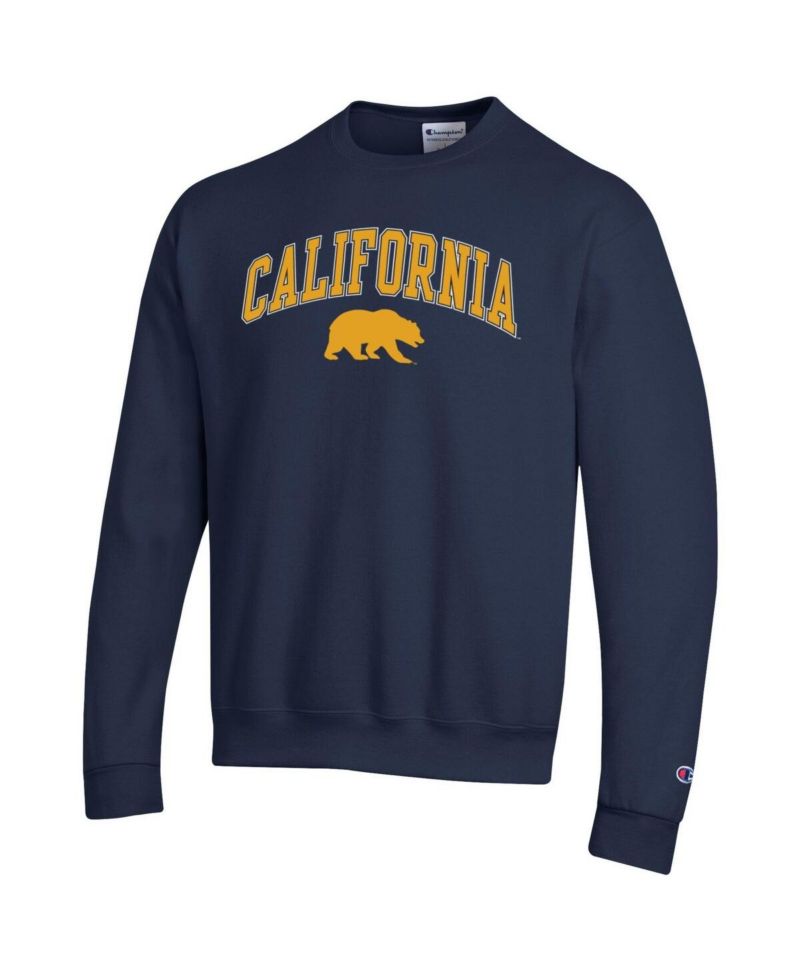Men's Navy Cal Bears Arch Over Logo Pullover Sweatshirt