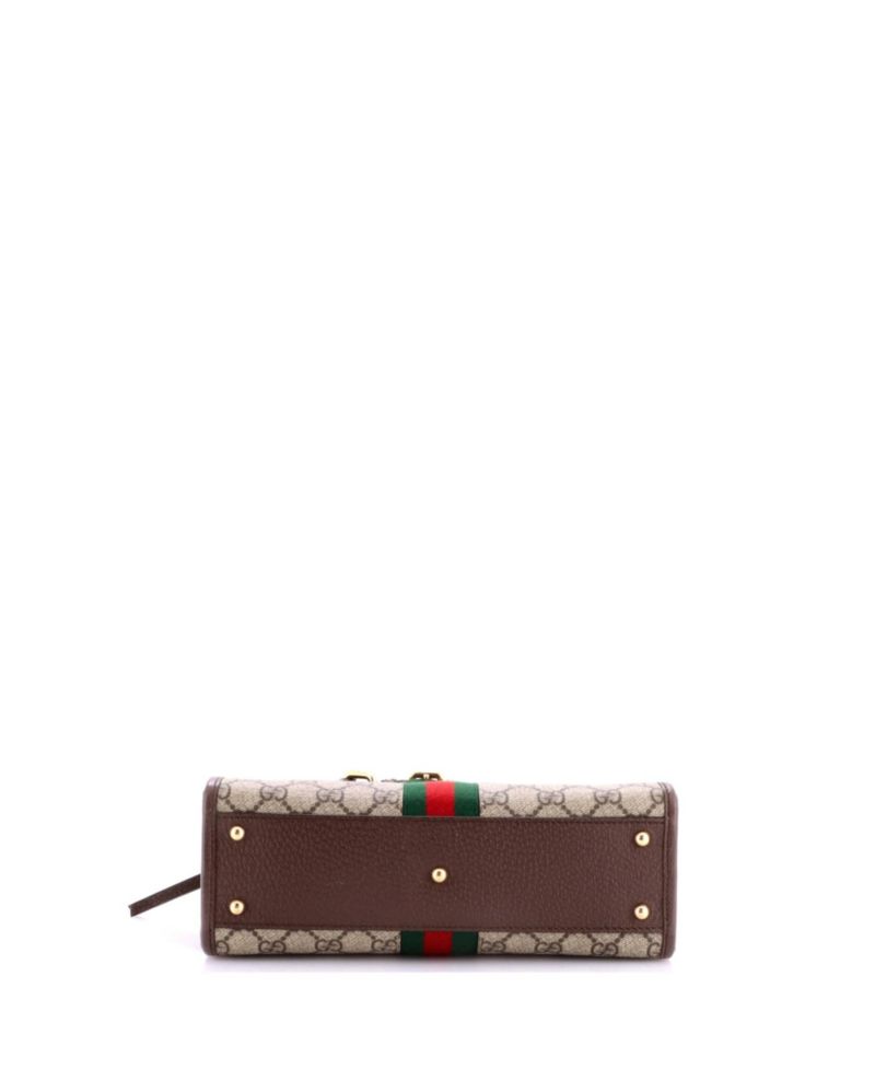 Small Ophidia Cut Out Handle Bag GG Coated Canvas with Leather