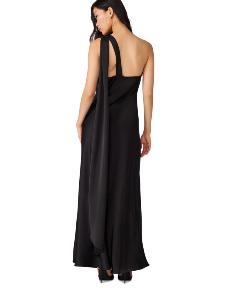 Juniors' Aurorah Off-the-Shoulder Satin Dress