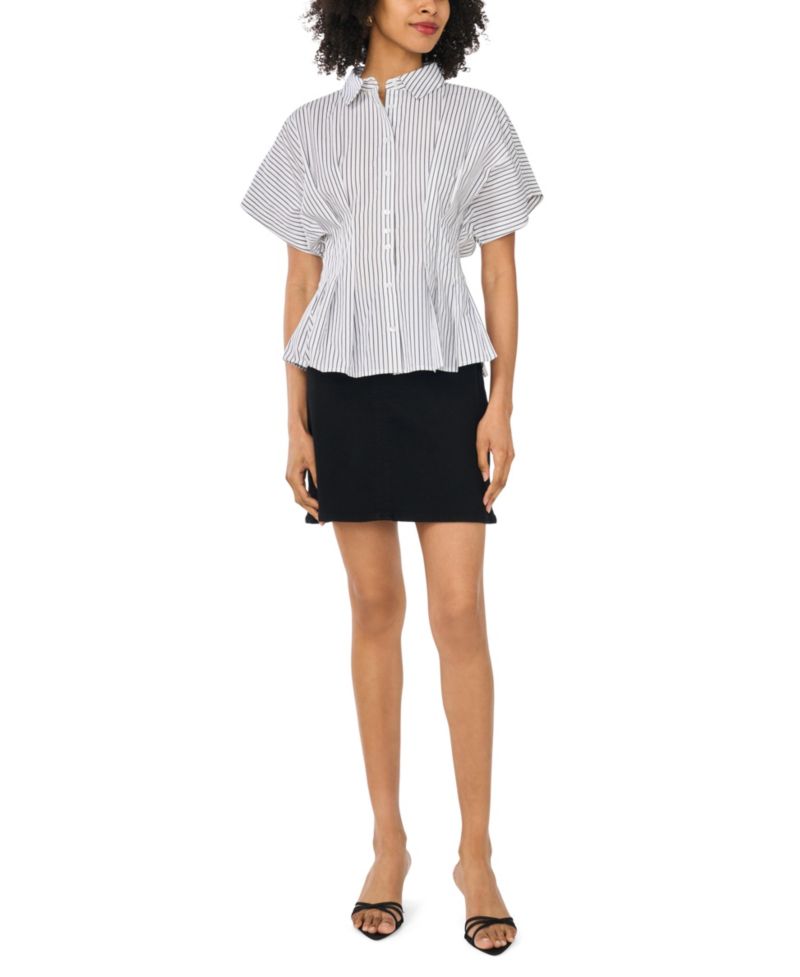 Women's Pleat Waist Dolman-Sleeve Blouse