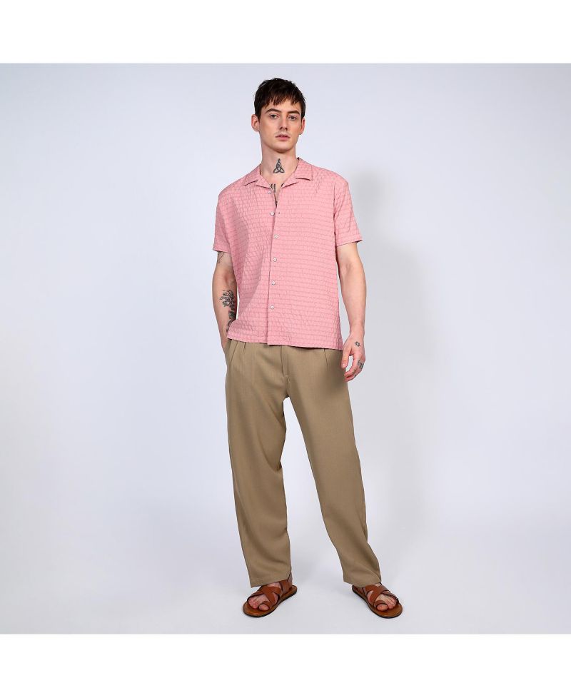 Men's Blush Pink Ruched Shirt