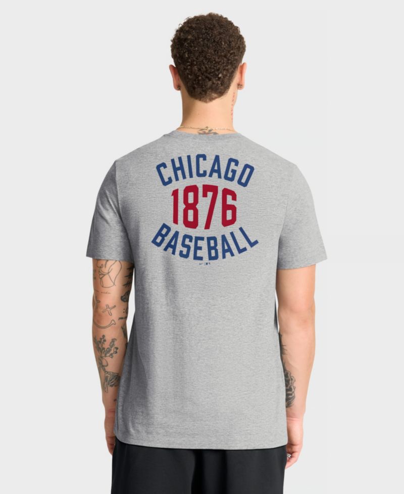 Men's Heather Gray Chicago Cubs Cooperstown 2-Hit T-Shirt