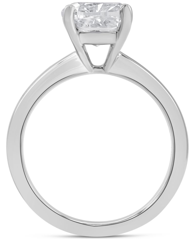 Certified Lab Grown Cushion-Cut Diamond Solitaire Engagement Ring (3 ct. t.w.) in 14k Gold