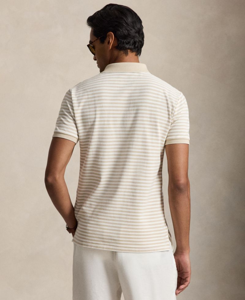 Men's Classic-Fit Striped Mesh Polo Shirt