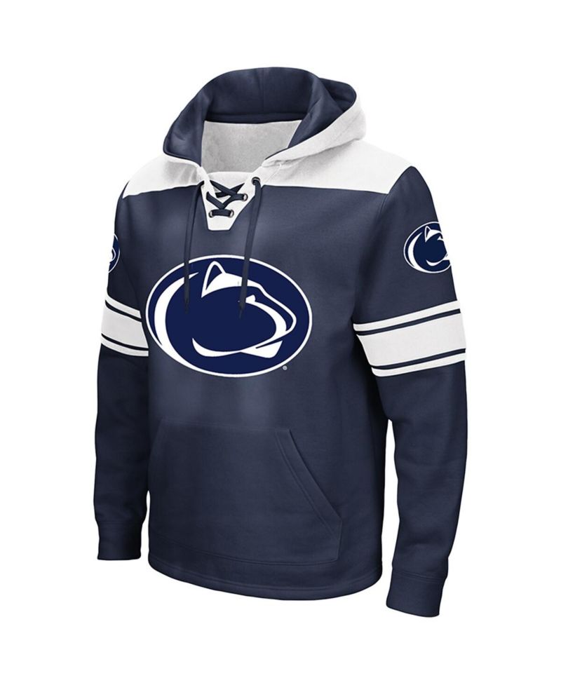 Men's Navy Penn State Nittany Lions Big & Tall Hockey Lace-Up Pullover Hoodie