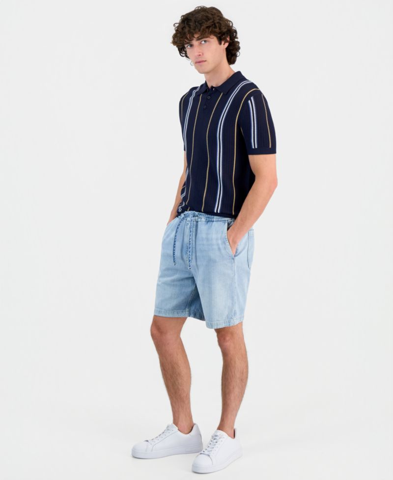 Men's Carson Cotton-Blend Drawcord 8" Shorts