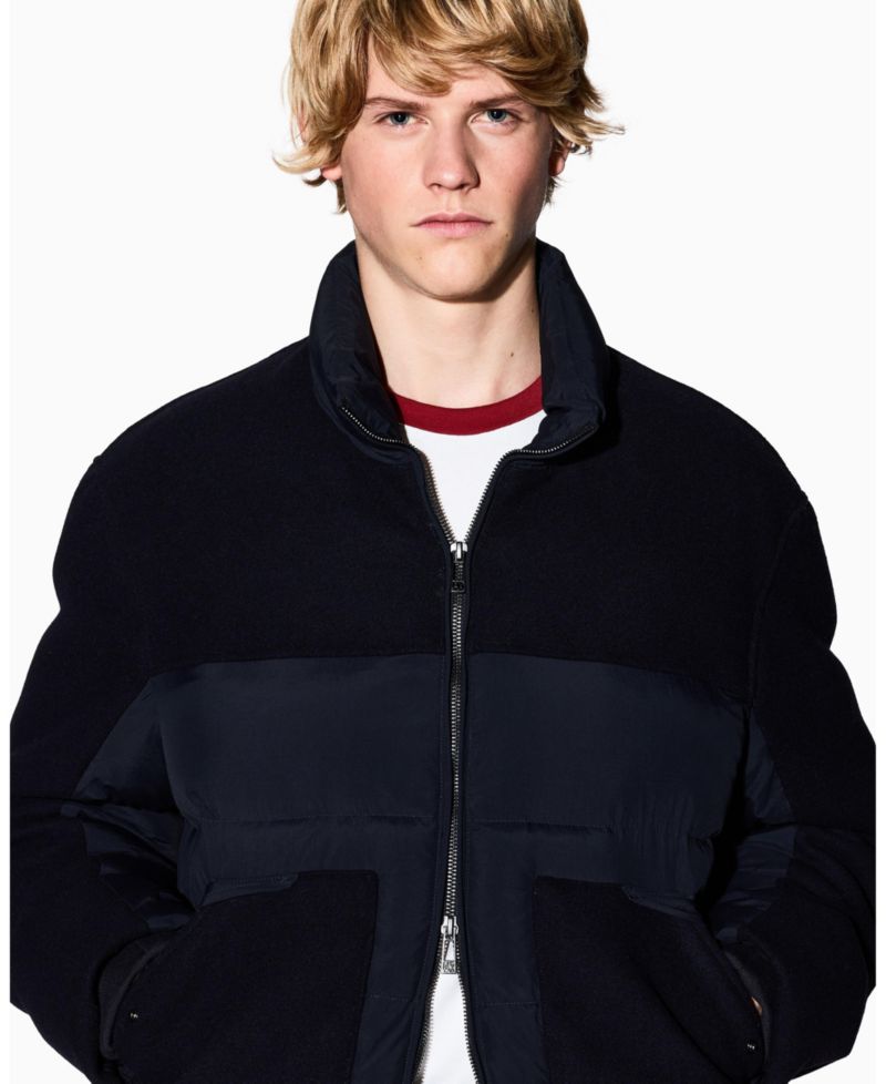 Men's Quilted Color Block Puffer Coat