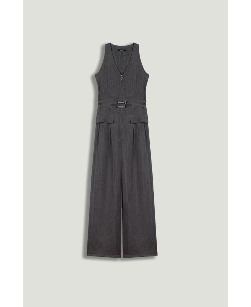Women's Metal Belt Detail Jumpsuit