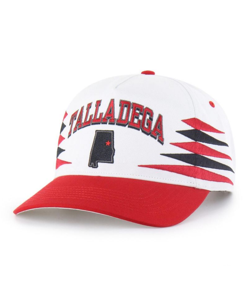 Men's White/Red Talladega Superspeedway Diamond Cut Hitch Adjustable Hat