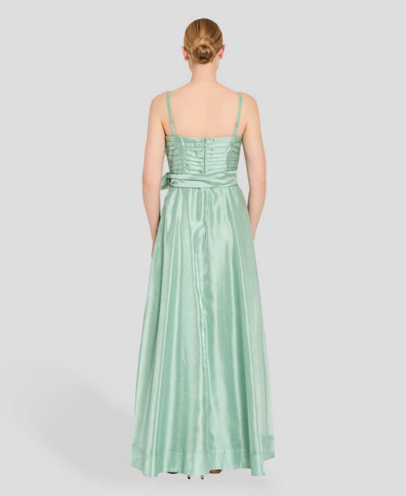 Women's Ruched Bodice Ruffle Front Gown