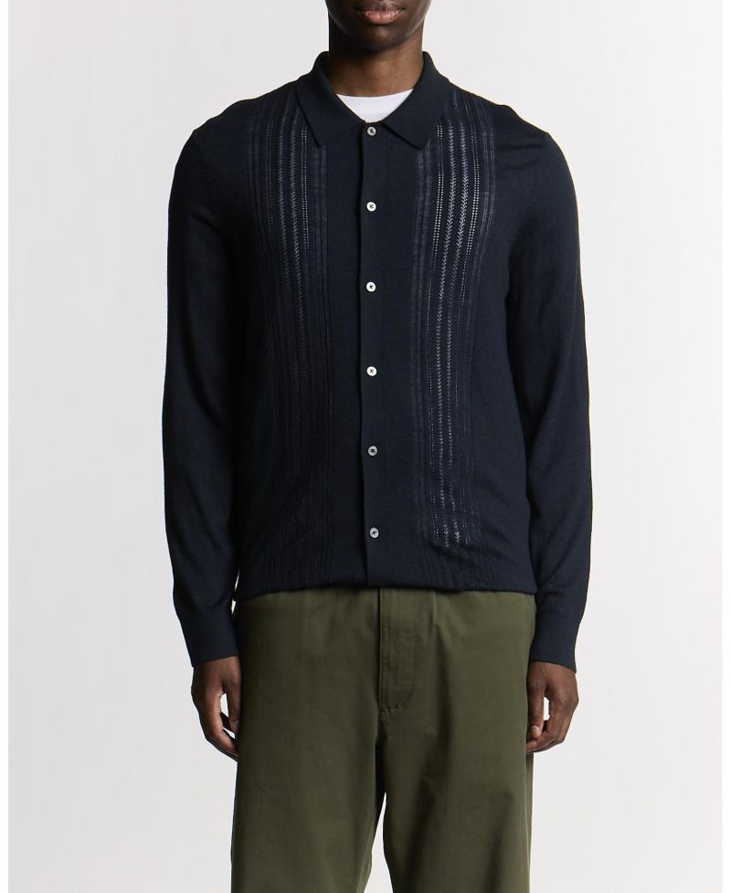 Men's Long Sleeve Cable Knitted Shirt
