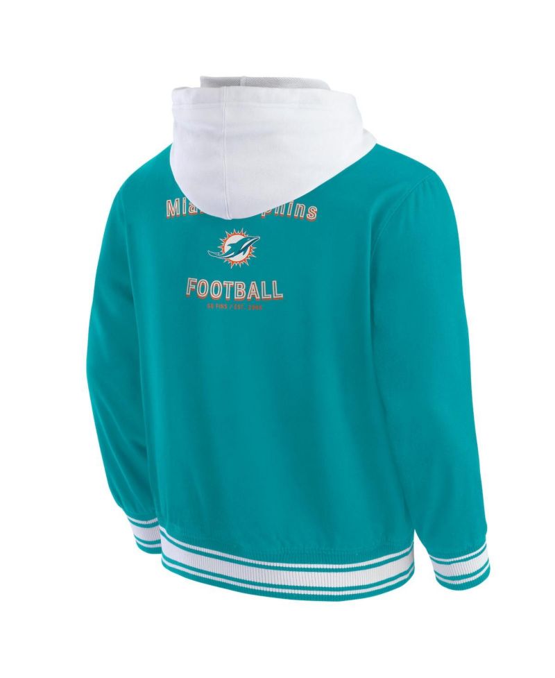 Darius Rucker Collection by Men's Aqua Miami Dolphins Full-Snap Hoodie Jacket