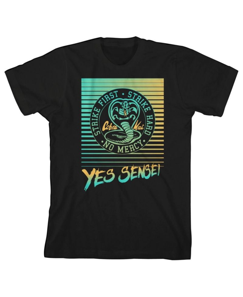 Strike First T V Show Series Youth Boys Black Graphic Tee-XS