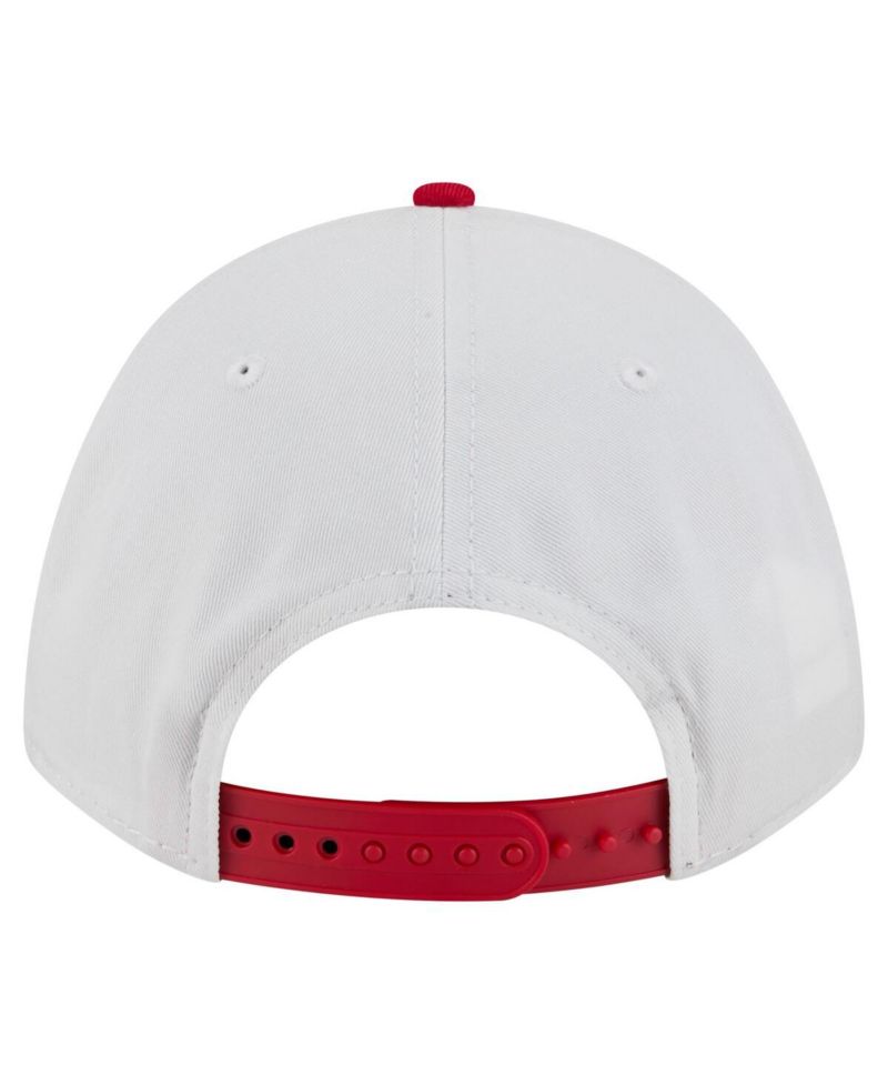 Men's White/Scarlet Nebraska Huskers Arch Two-Tone Rope 9FORTY A-Frame M-Crown Adjustable Hat