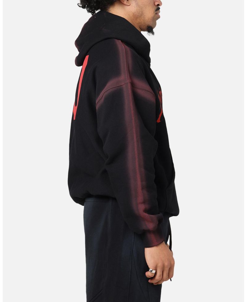 Men's Mosh Boxy Hoodie Sweatshirt - Sunfade Black/Red M